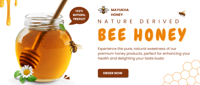 White Orange Modern Bee Honey Promotion Banner